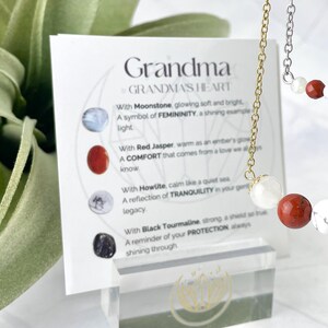 Collar de abuela - Collar de cristales curativos - Regalo de abuela Nana con poema y tarjeta de afirmación