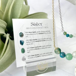 Collana Crystal Sister - Regalo Soul Sister - Merchandising della confraternita - Scheda di affermazione della poesia inclusa