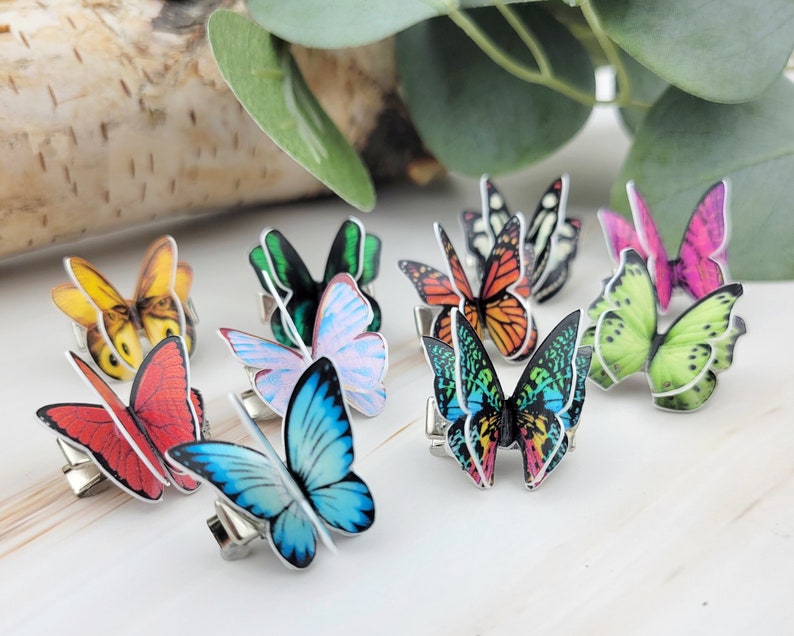 Set of 3 Butterfly Hair Clips Hair Accessories For Women Hair Bow Set Butterfly Clips image 2