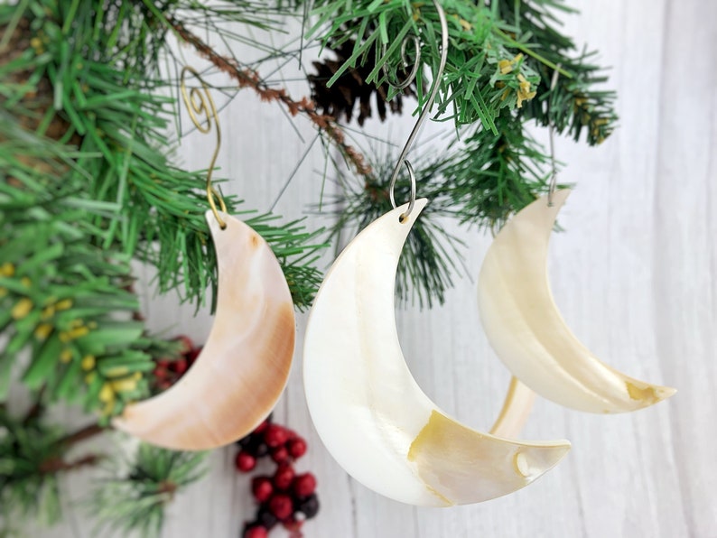 1/4pcs Shell Moon Ornament Set Boho Tree Decoration image 1