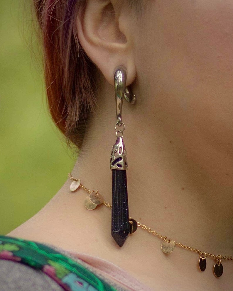 Gemstone Bullet Ear Weights Ear Stretchers Ear Tunnel 6G Etsy