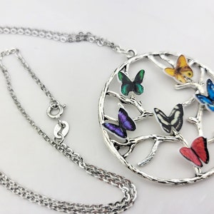 Butterfly Birthstone Necklace Family Tree Necklace Birthstone Jewelry Mom Jewelry Tree of Life Necklace 017 image 9