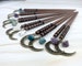 Gemstone Moon Hair Sticks - Moon Hair Fork - Crystal Hair Pins - Wood Hair Sticks