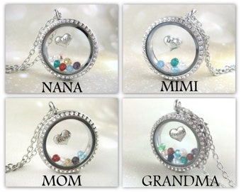 Personalized Grandma Necklace -Mom Gift - Birthstone Necklace Gift for Grandmothers - Grandmother Jewelry - Mother's Day Gift