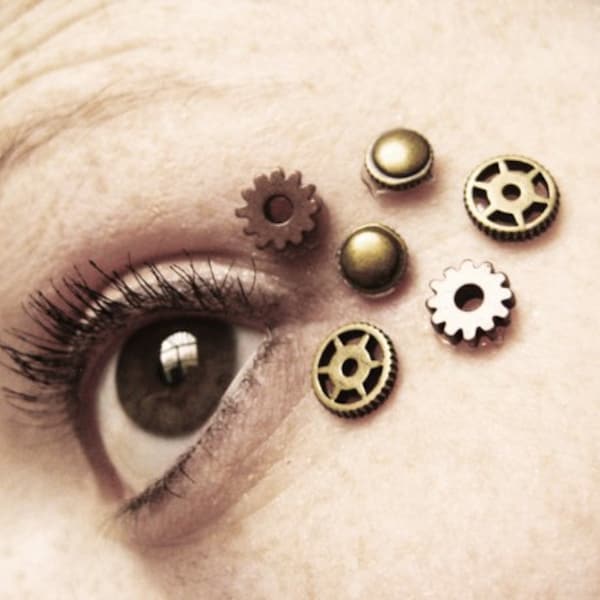 6pcs Eye Decals Womens Steampunk Clothing Steampunk Accessories Steampunk Mask Clock Part Gears