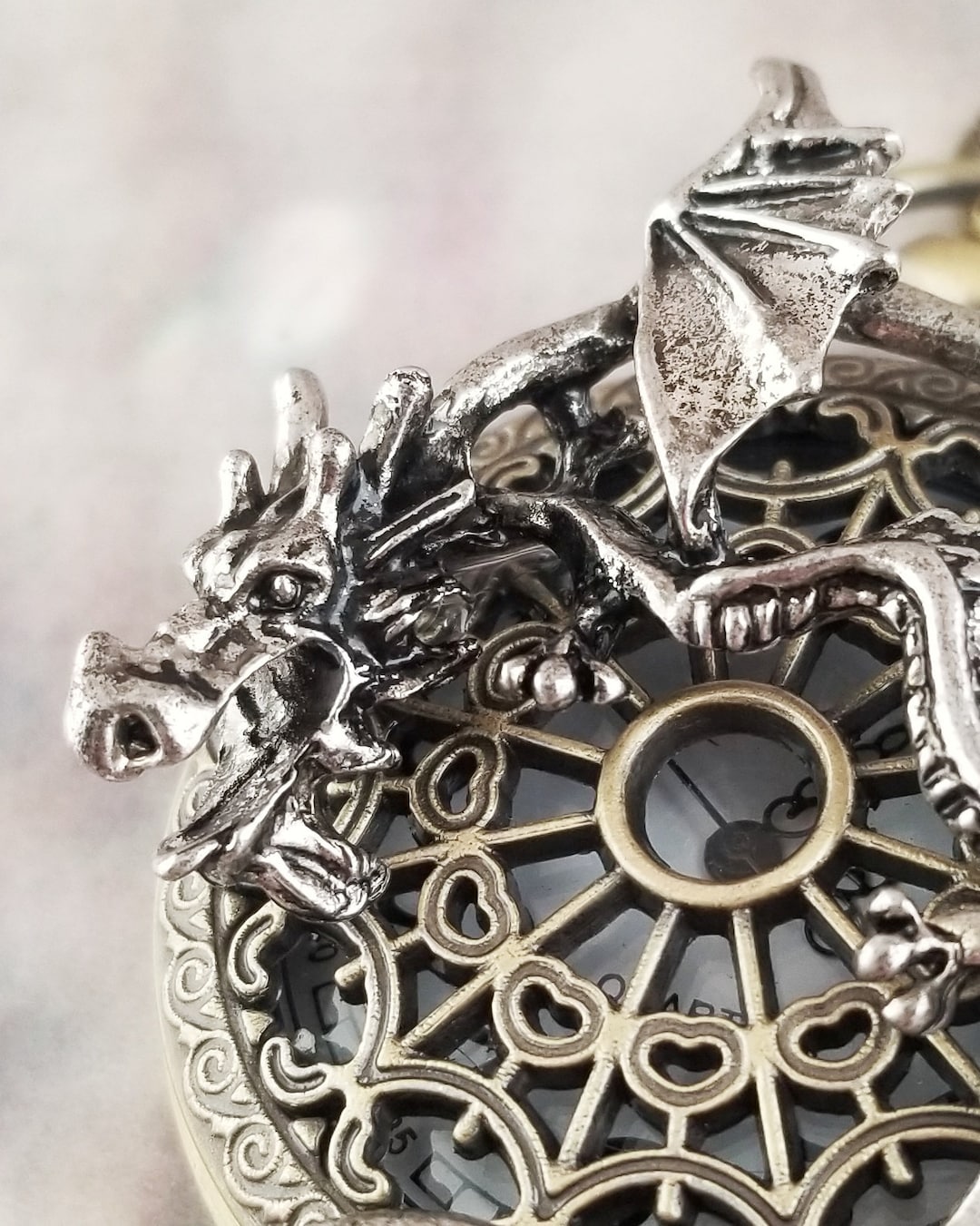 Dragon Pocket Watch Dragon Pendant Dragon Necklace Steampunk Pocket