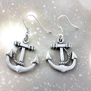 Sterling Silver Anchor Earrings Navy Girlfriend Gift Navy Wife Jewelry Marine Wife Gift Nautical Jewelry For Her Clip On Hook image 7