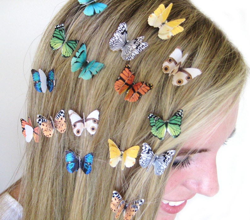 Set of 3 Butterfly Hair Clips - Hair Accessories For Women - Hair Bow Set - Butterfly Clips 