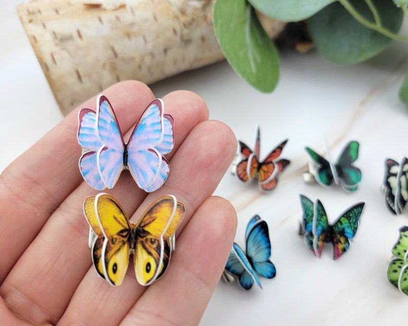 Set of 3 Butterfly Hair Clips Hair Accessories For Women Hair Bow Set Butterfly Clips image 8