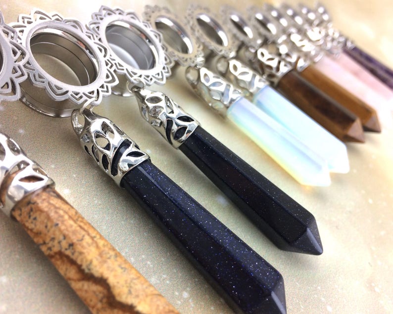 Ear Tunnels and Plugs Unique Ear Gauge Sizes Pretty Ear Gages Etsy