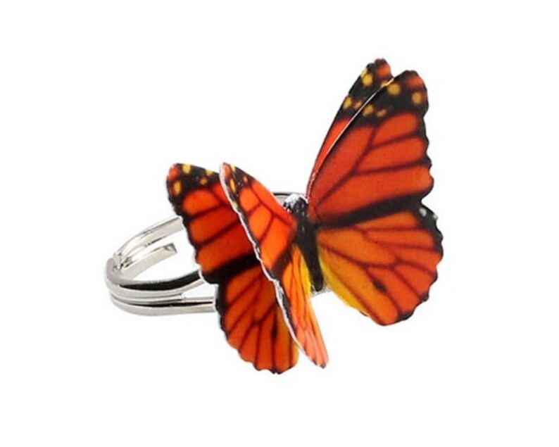 Butterfly Ring Colorful Jewelry Silver Statement Rings Etsy