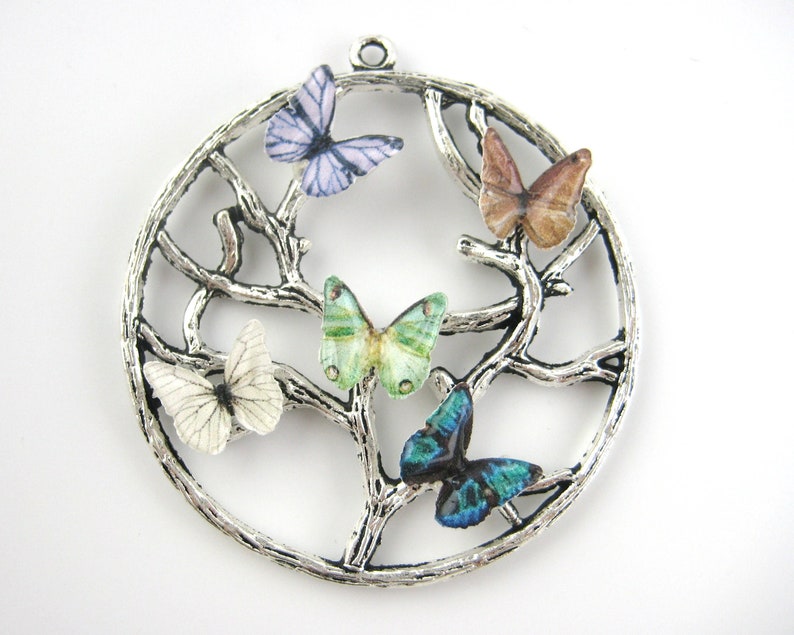 Butterfly Birthstone Necklace  Family Tree Necklace  image 1