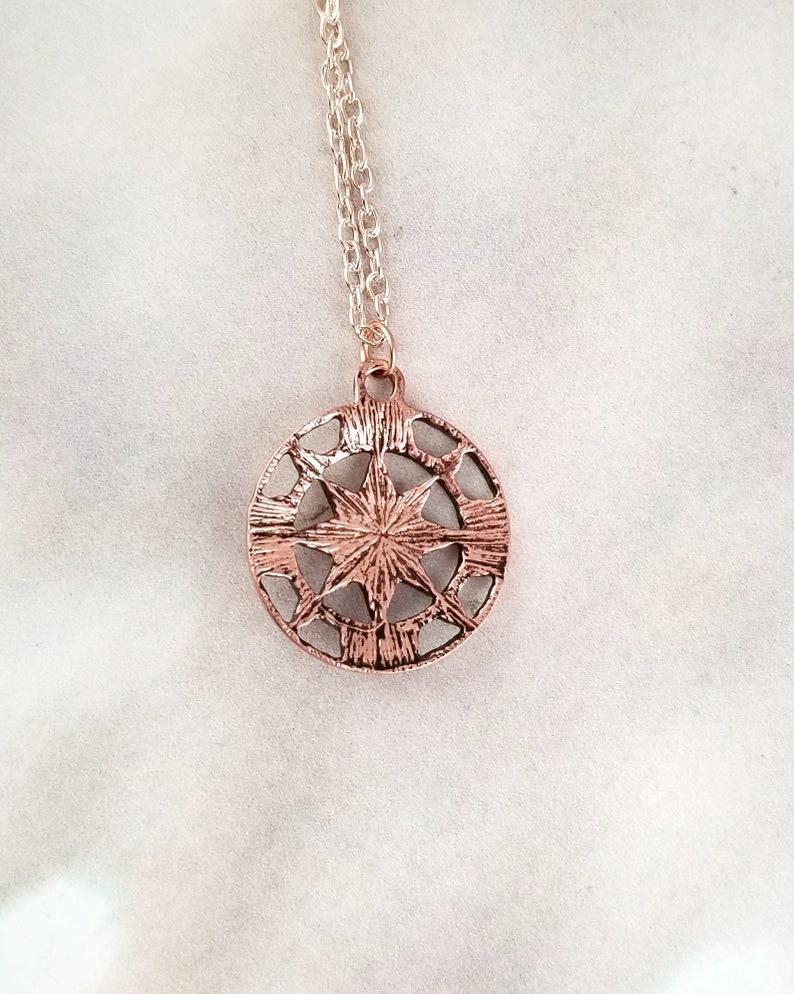Rose Gold Birthstone Compass Necklace Compass Necklace Etsy