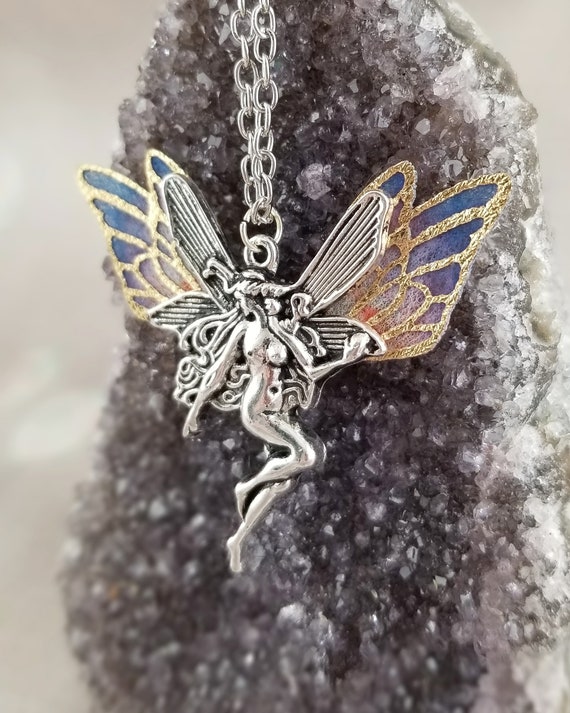Silver Fairy Necklace - Fairy Necklace - Fairy Wings - Fairy Costume