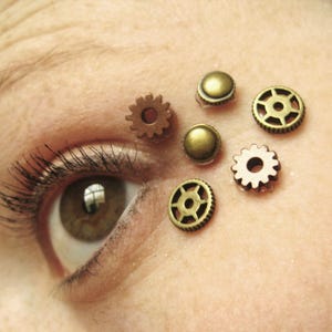6pcs Eye Decals Womens Steampunk Clothing Steampunk Accessories Steampunk Mask Clock Part Gears