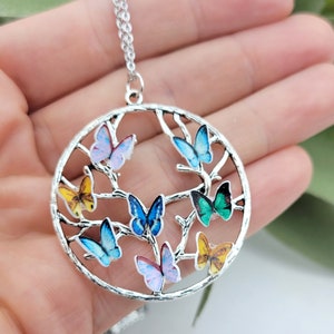 Butterfly Birthstone Necklace Family Tree Necklace Birthstone Jewelry Mom Jewelry Tree of Life Necklace 017 image 8