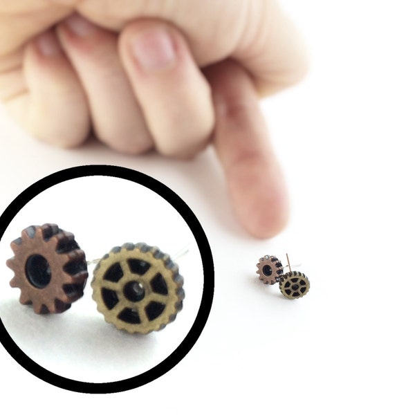 Tiny Stud Earrings For Men Women Steampunk Accessory Steampunk Clothing Women Mismatched Stud Earrings Small Mens Piercing 17A