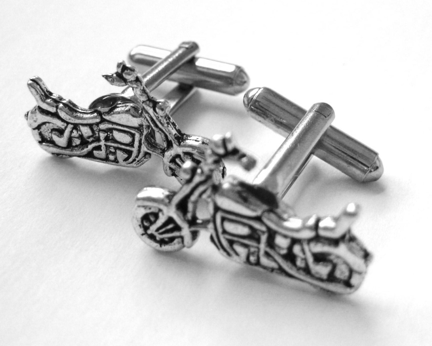 Silver Mens Cuff Links Mens Motorcycle Gifts For Boyfriend Etsy