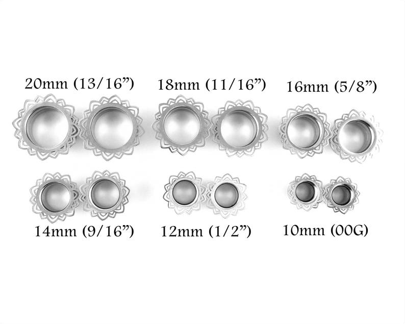 Ear Tunnels and Plugs Unique Ear Gauge Sizes Pretty Ear Gages Drop Plugs Long Ear Hangers 13/16 11/16 5/8 9/16 1/2 inch image 4