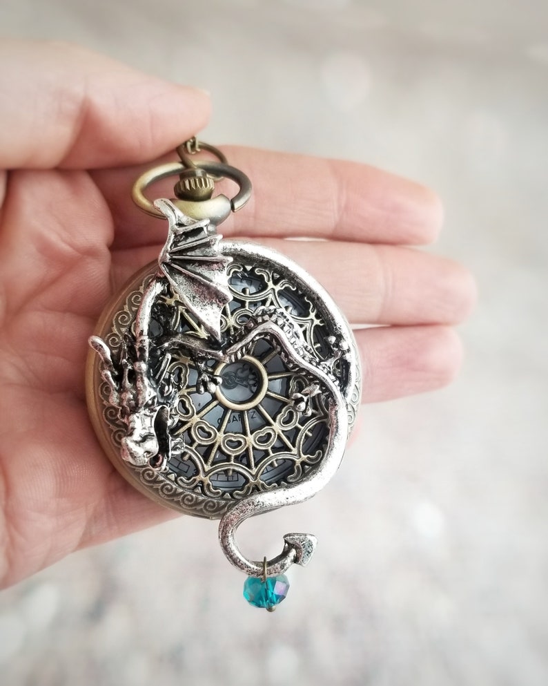 Dragon Pocket Watch Dragon Pendant Dragon Necklace | Etsy