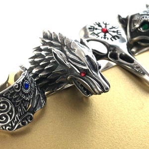 Wolf Ring Men's Ring Viking Jewelry Nordic Ring image 9