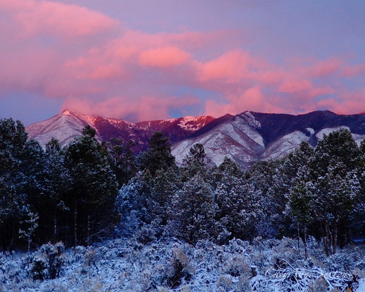 Winter Sunset clouds Snow Scenery New Mexico landscape Fine Etsy