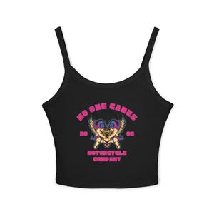 Kantiges Damen Spaghetti Strap Tank Top, coole Freizeitkleidung, Sommermode, Musik Festival Outfit, Geschenk für sie, T-Shirt