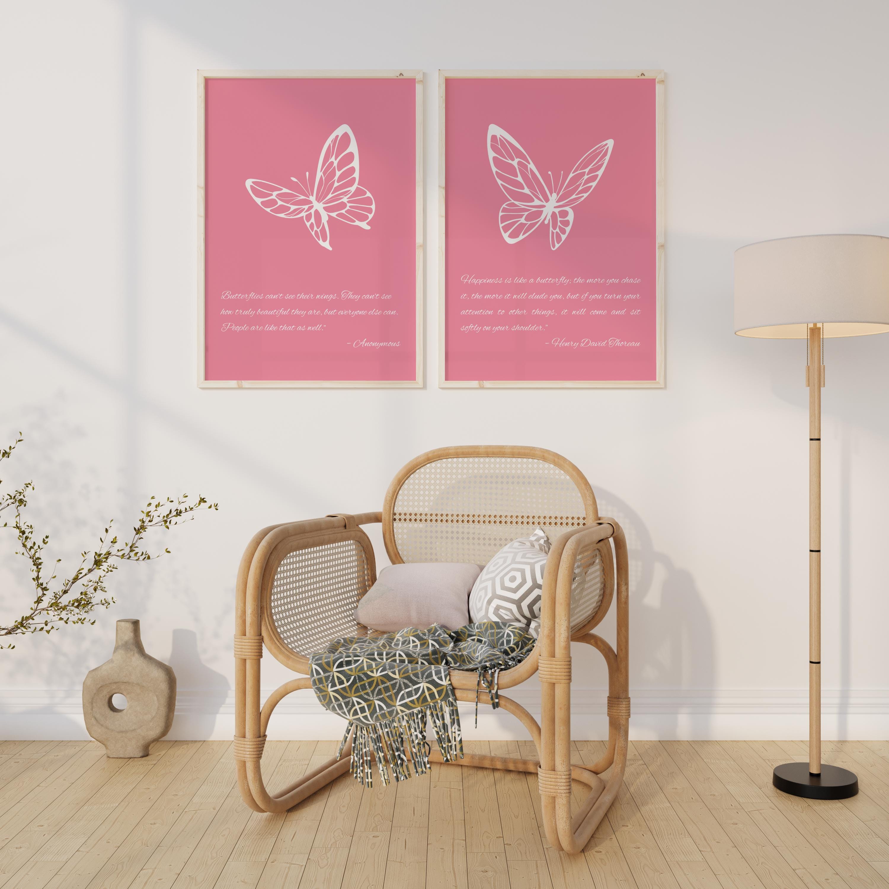 Butterfly Inspirational Quote Prints: Blush Pink Wall Art (digital ...