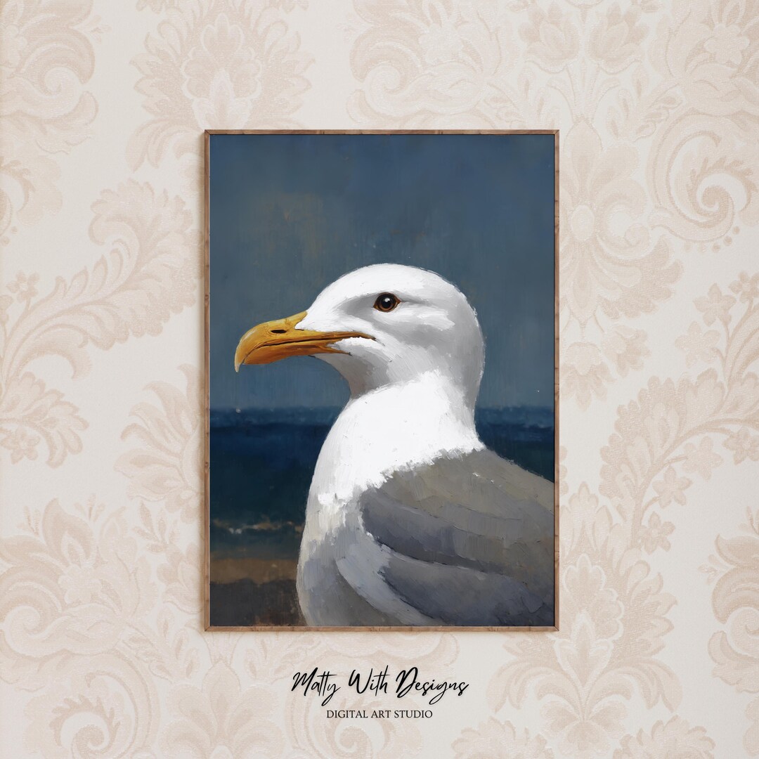 Vintage Seagull Print: Coastal Wall Decor, Nautical Art (digital ...
