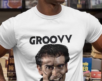 Camiseta unisex genial de Ash Evil Dead, camiseta de la película Evil Dead, regalo para fans del cine de terror, camiseta con eslogan divertido, camiseta retro de cultura pop, camiseta retro de cine