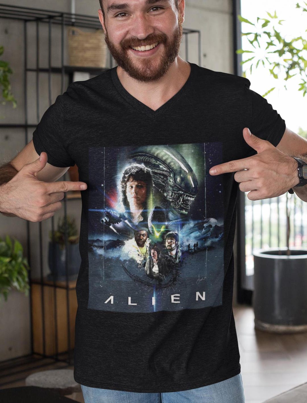 Vintage Alien Movie Poster Tee, Retro Sci-fi Horror Shirt, Unisex Space ...