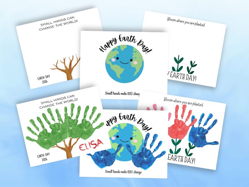 Earth Day Handprint Craft Bundle | Kids Printable Activities (digital ...