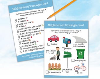 Printable Neighborhood Scavenger Hunt for Kids (PDF)