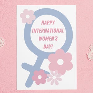 Carte de la journée internationale de la femme, carte de remerciement imprimable 5 x 7, pour amis famille collègues, carte de fête de la femme du 8 mars célébrer le féminisme