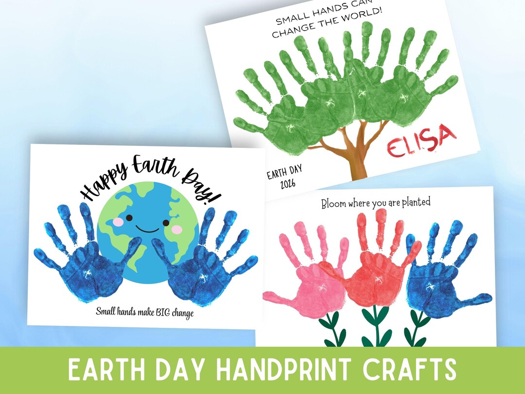 Earth Day Handprint Craft Bundle | Kids Printable Activities (digital ...