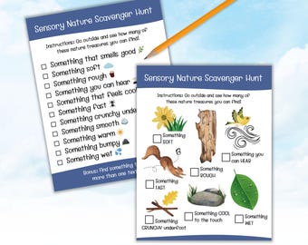 Sensory Nature Scavenger Hunt – Kids Outdoor Activity (Instant Download PDF)