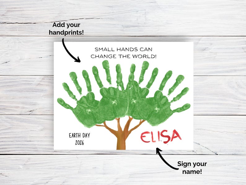 Earth Day Handprint Craft Bundle | Kids Printable Activities (digital ...