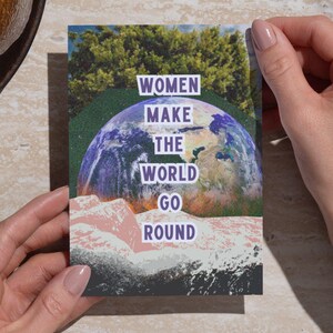 Carte Les femmes font le monde, source d'inspiration 5 x 7, imprimable pour les amis de la famille, collègues, féminisme girl power, carte du mois de la femme, 8 mars