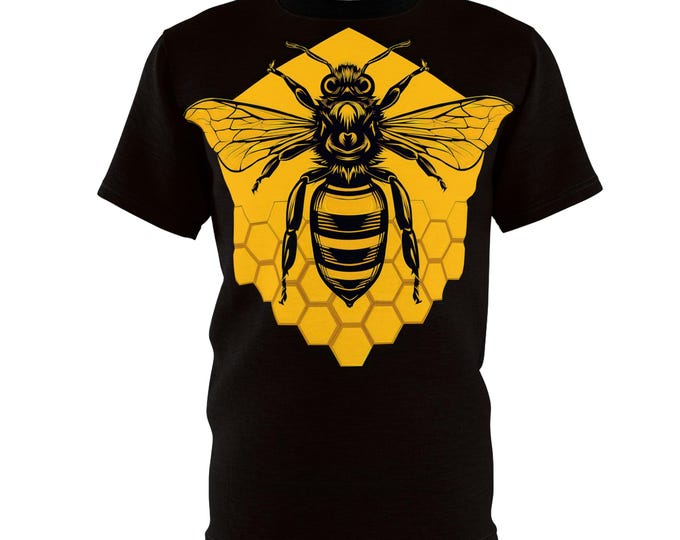 Bee Graphic T-Shirt: Unisex Honeycomb Print, Eco-Friendly Fashion