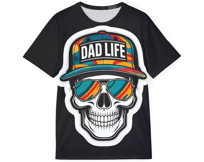 Dad Life Men's Sports Jersey - Cool Skull Graphic Tee, Gift for Dads, Casual Wear, Father's Day, Sports Apparel, Unique Style