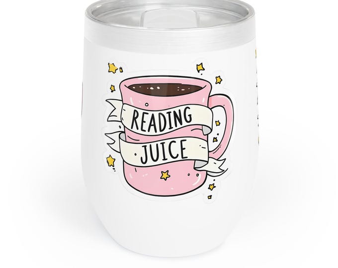 Reading Juice Wine Tumbler: Pink Insulated Stainless Steel Cup