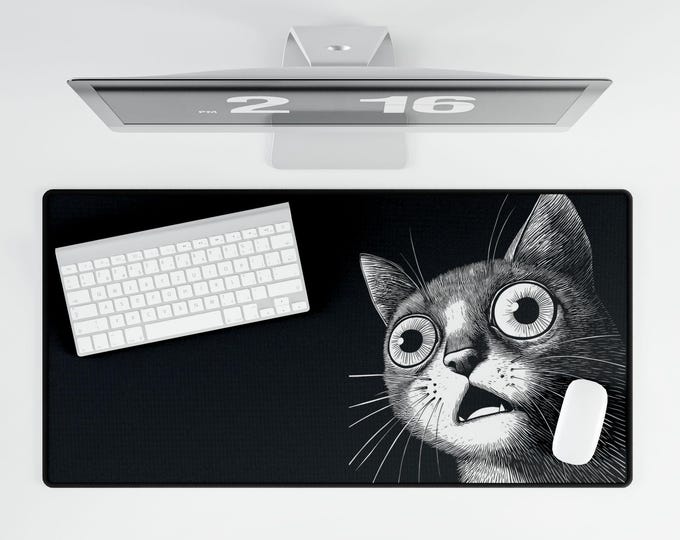 Funny Cat Desk Mat: Quirky Office Decor for Cat Lovers