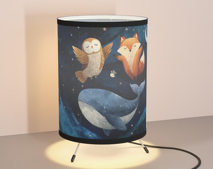 Woodland Animal Tripod Lamp: Whimsical Kids Room Lighting