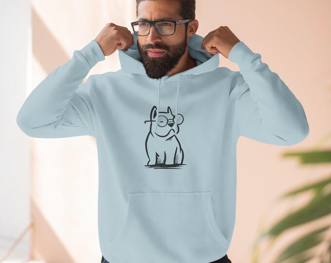 Cute Dog Illustration Hoodie, Comfy Fleece Sweatshirt, Pet Lover Gift, Casual Wear, Animal Lover Apparel, Fun Hoodie for Occasions