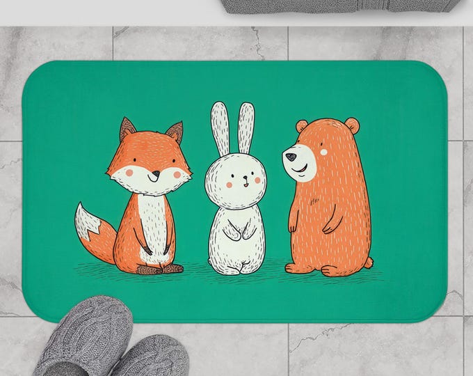 Nursery room or kids Bath Mat, Fun Kitchen Décor, Gift for newborns