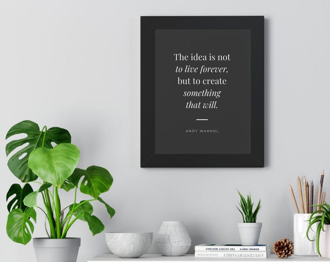Inspirational Wall Art Print, Modern Home Decor, Motivational Quote Poster, Andy Warhol Quote, Gift for Art Lovers, Office Decor