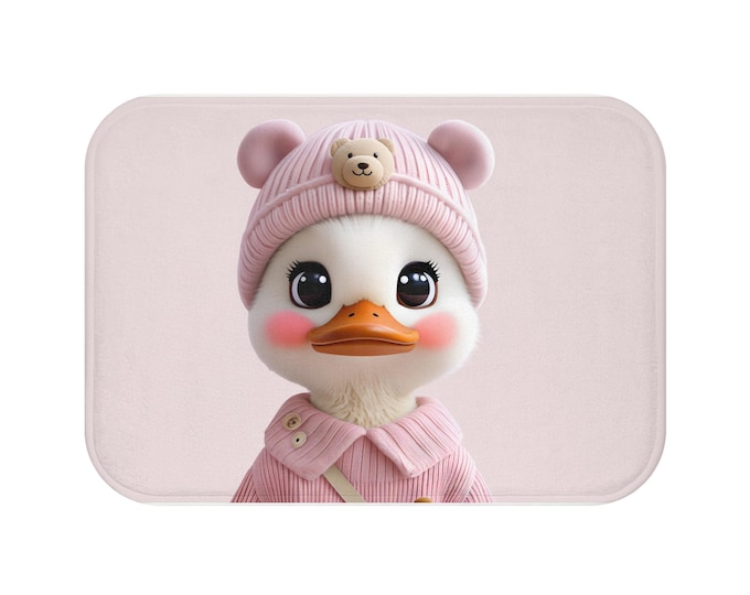 Gift for animal lovers,gift for Duck lover, birthday gift for mothers, gift for nature lovers,Cute Duck Bath Mat decor, Adorable Duck Decor