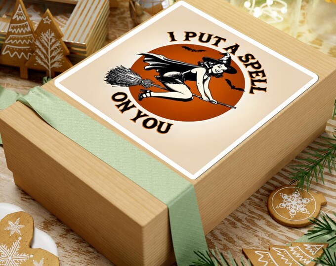 Halloween Witch Kiss-Cut Stickers: Glossy Vinyl Laptop Decor