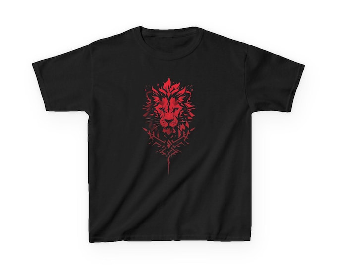 Bold Lion Graphic Kids Tee: Stylish & Comfortable Cotton T-Shirt