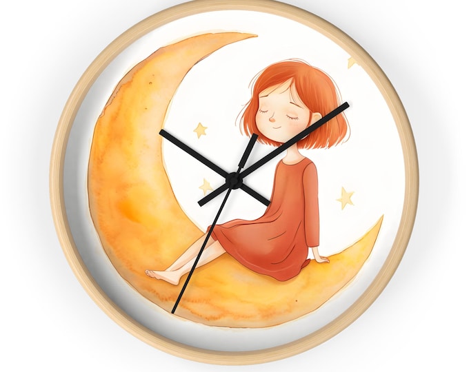 Moon Phase Wall Clock: Whimsical Nursery Decor